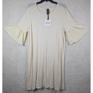 Agnes And Dora Adore Tunic Dress XXL Off White NWT Velvet 3/4 Sleeves